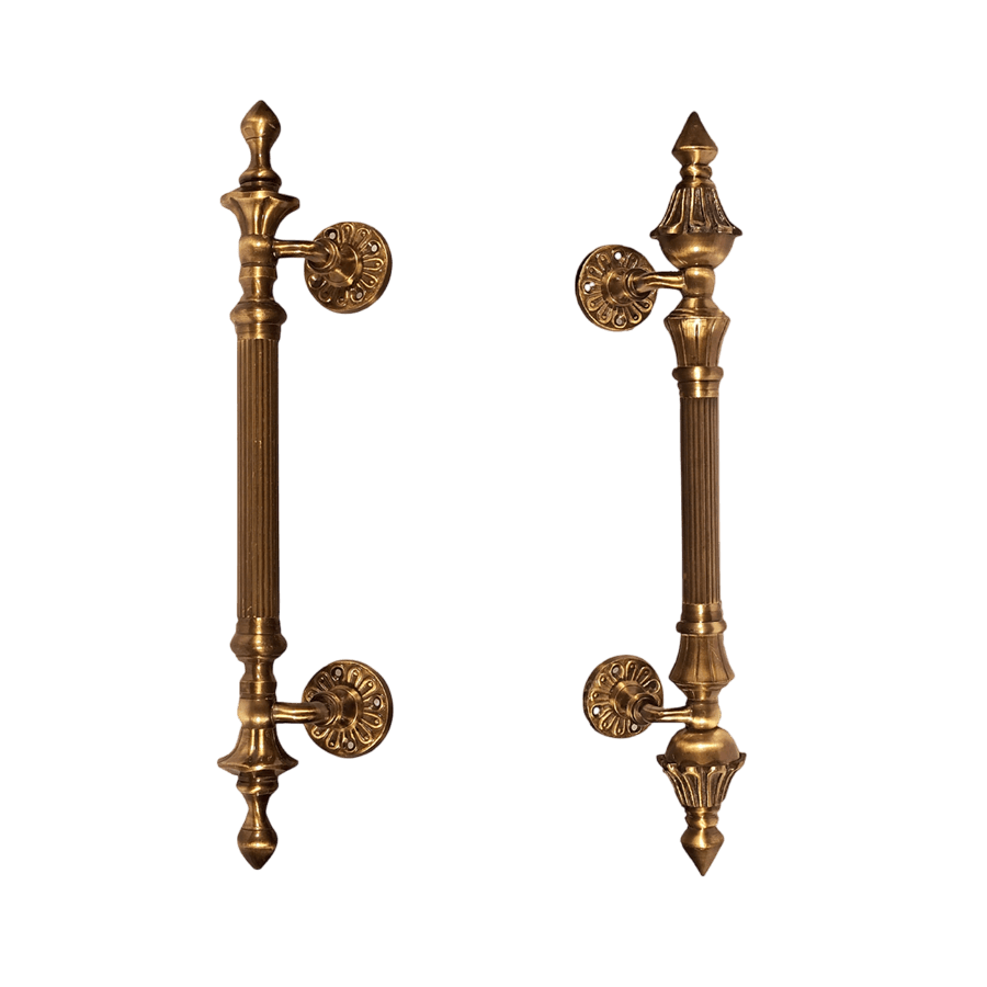 FANCY BRASS DOOR HANDLE (ANTIQUE)